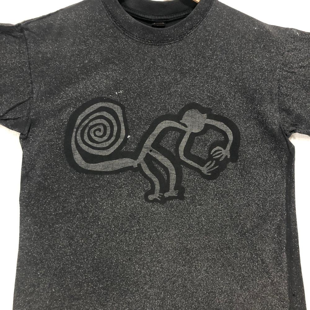 Oxido Manufactura Textil‎ Nazca Lines Monkey Graphic T-Shirt Gray Acid Wash M